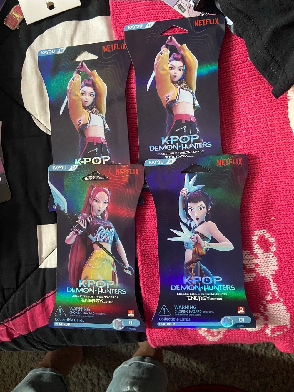 Netflix K-Pop Demon Hunters Card Packs - Pink & Yellow Artwork